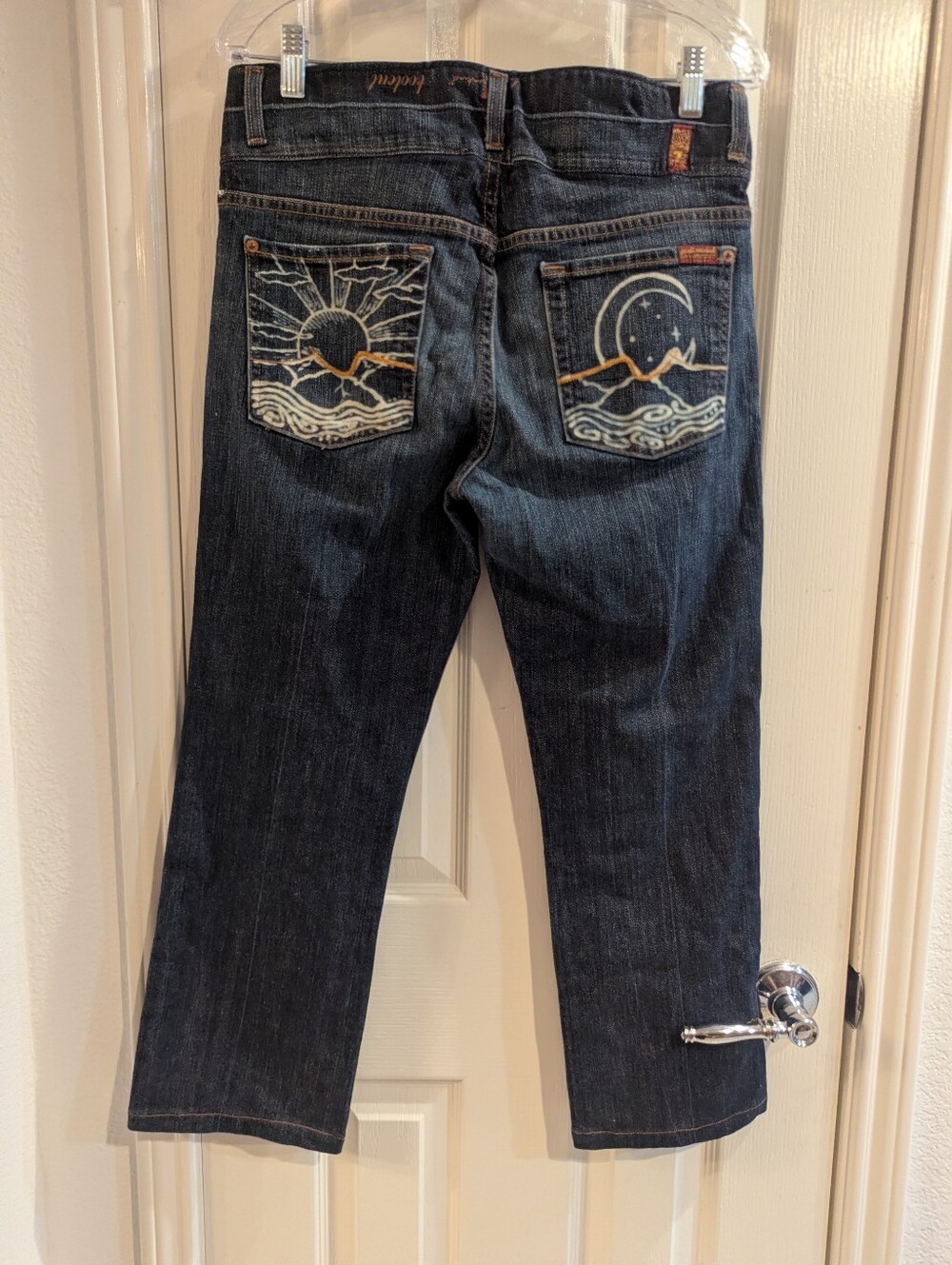 Vintage 7 For All Mankind Bootcut Embroidered Jeans